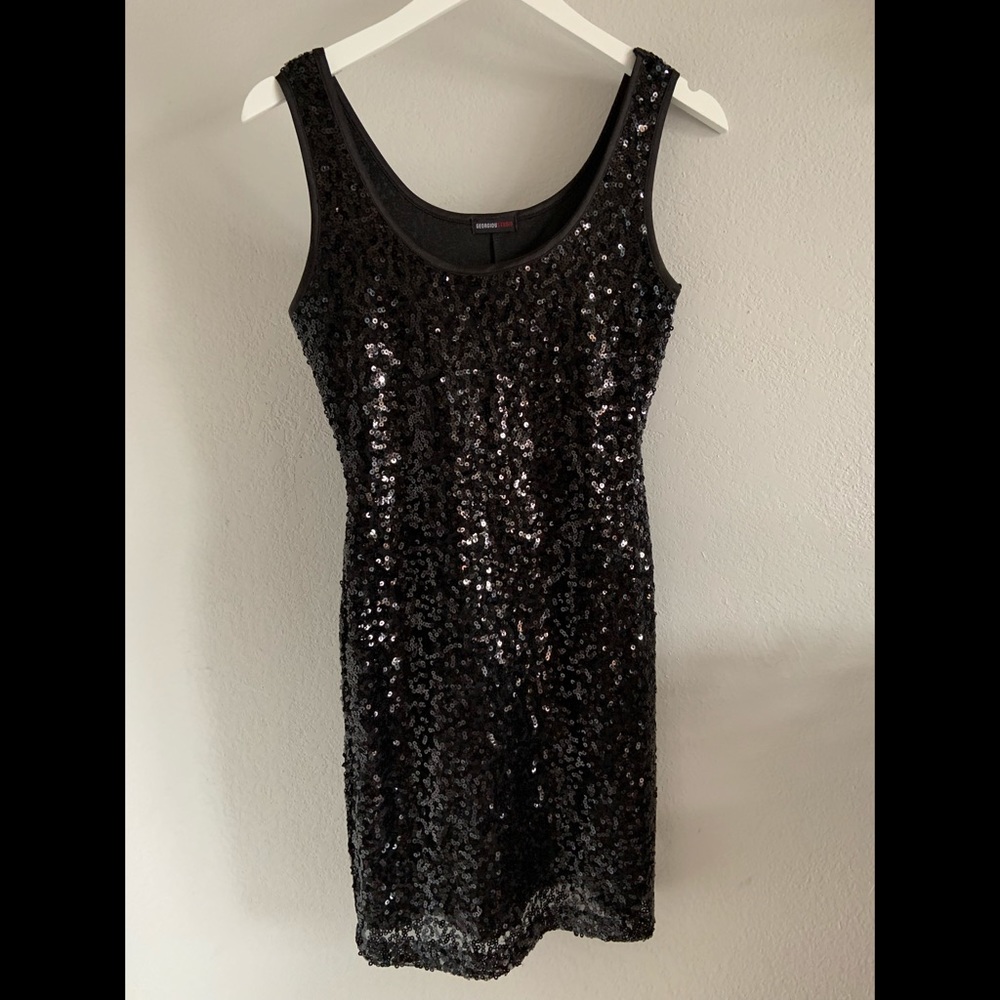 Black Sequin Cocktail Dress